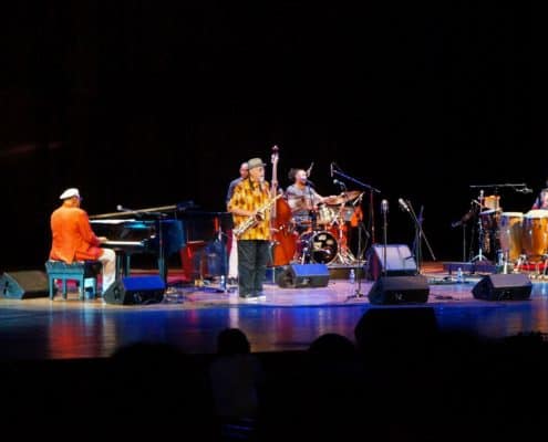 a picture of chucho valdez playing at havana jazz plaza