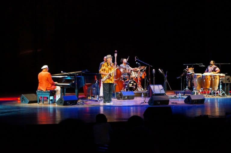 a picture of chucho valdez playing at havana jazz plaza