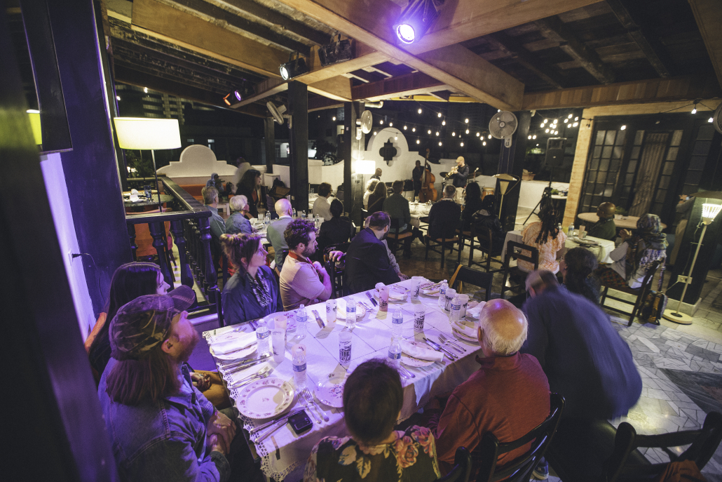 Havana Music Tours group dining at Atelier restaurant in Havana