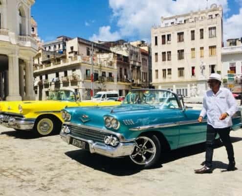 vintage car tour during the vip music tour in Cuba