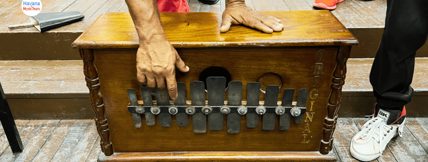 1 - Santiago Music Tours Photos - Havana Music Tours, Marimbula music instrument from Changuí de La Maya Group