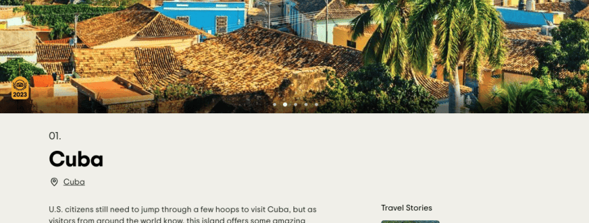 Cuba the TripAdvisor Top Trending Travel Destination of 2023