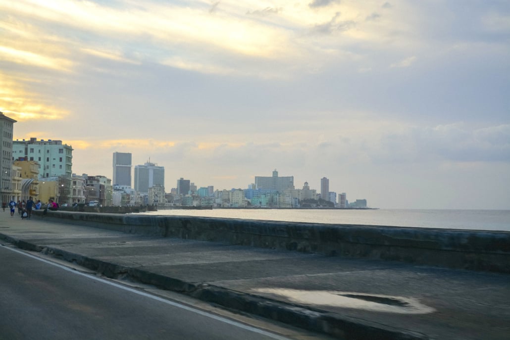 Havana’s Malecón waterfront at sunset