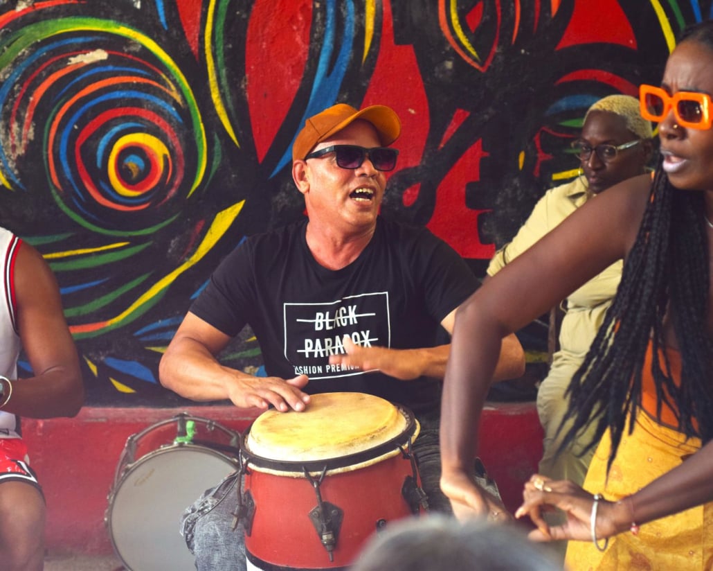 Rumba musicians performing at Callejón de Hamel in Havana