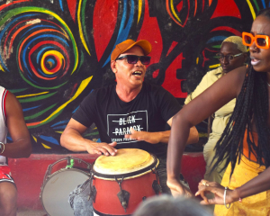 Rumba musicians performing at Callejón de Hamel in Havana