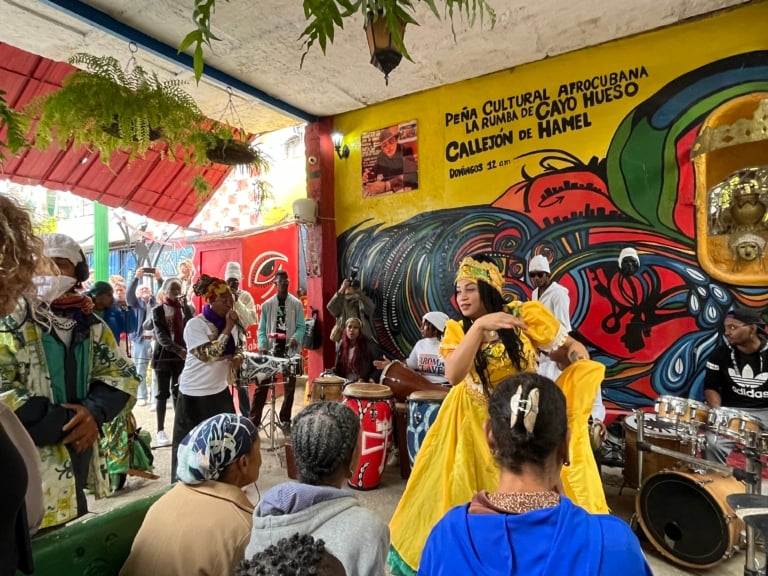 Havana Music Tours guests during the 2026 Jazz Plaza tour